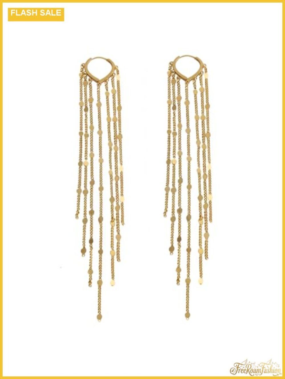 Long Tassel Drop Dangle Earrings Brass Abalone 4.6 inch for Women
